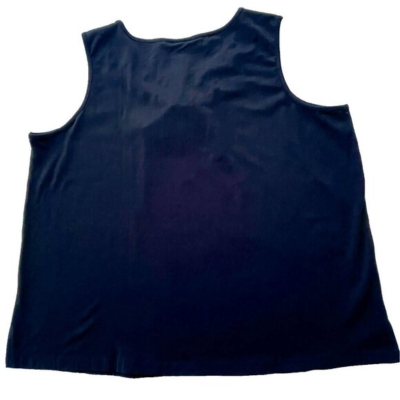 Quacker Factory Top XL Embellished Scoop Keyhole Neck Office Career Black NWT - Picture 7 of 7